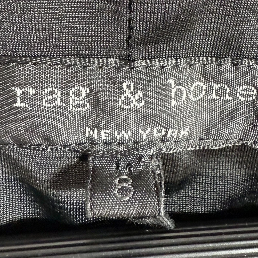 Rag & Bone Black Fit Flare Dress Lamb Leather Panels 8 USA Made Minimalist Chic - Picture 4 of 17